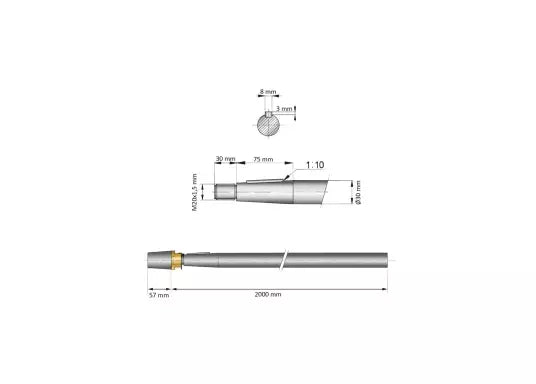 VETUS propeller shaft, duplex stainless steel, 30 mm, length 2000 mm